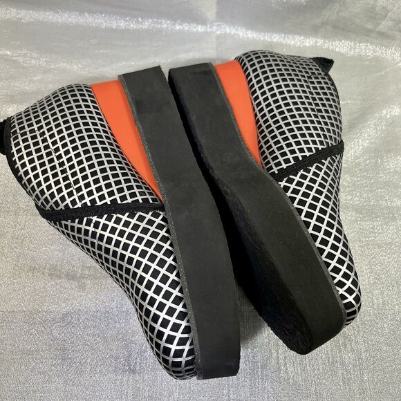 UN United Nude Fold Stella LO Silver Grid Black and Redish Orange Size 38 - Picture 6 of 11